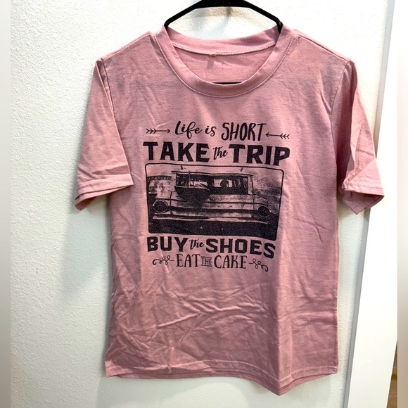 Tops - Life is short Tee EUC  size L